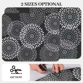 LuxStep Dish Drying Mat Super Absorbent Kitchen Counter Mat Rubber Backing Draining Mat Easy to Clean Kitchen Accessories Dish Rack Pad for Dishes, Utensils, Countertops, Sinks 15" x 18" Black