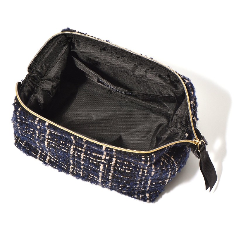 Francfranc Franc Tweed Wire Pouch, Black