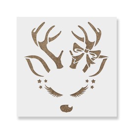 Reindeer Girl Stencil - Reusable & Durable Mylar Stencils Made in USA