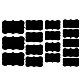 Allydrew Set of 64 Chalkboard Labels in Various Sizes for Organizing, Labeling, and Weddings, Fancy Rectangle