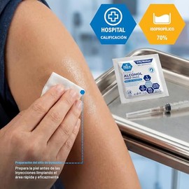MED PRIDE Almohadillas de preparación de alcohol estéril, 70% isopropilo, 2 capas, paquete de 200 unidades