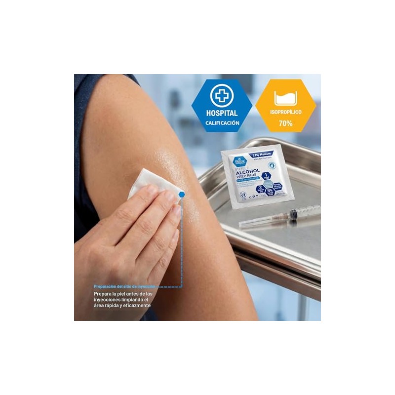 MED PRIDE Almohadillas de preparación de alcohol estéril, 70% isopropilo,