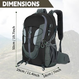 OUUTMEE 30L Hiking Backpack, Waterproof Trekking Rucksack for Men Women, Lightweight Travel Daypack for Outdoor Camping, Treking, Climbing, Traveling, Mountaineer (Black)