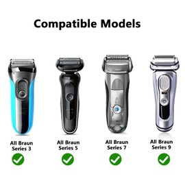 Case Compatible with Braun Shaver S3/5/7/9, Waterproof Hard Razor Storage Box for Travel Home Use with a Lanyard and Two Small Brushes