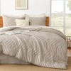 Litanika Comforter Oversized King Size Set Khaki, 3 Pieces Chevron