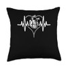 Heartbeat Firefighter Fireman Rescuer Fire Extinguisher Throw Pillow