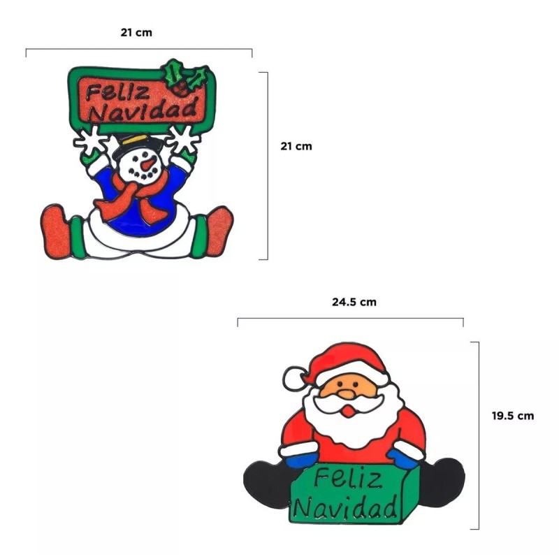 Jands Distribution Pegatinas Gel Para Ventanas Grandes 21cm Adornos Navidad