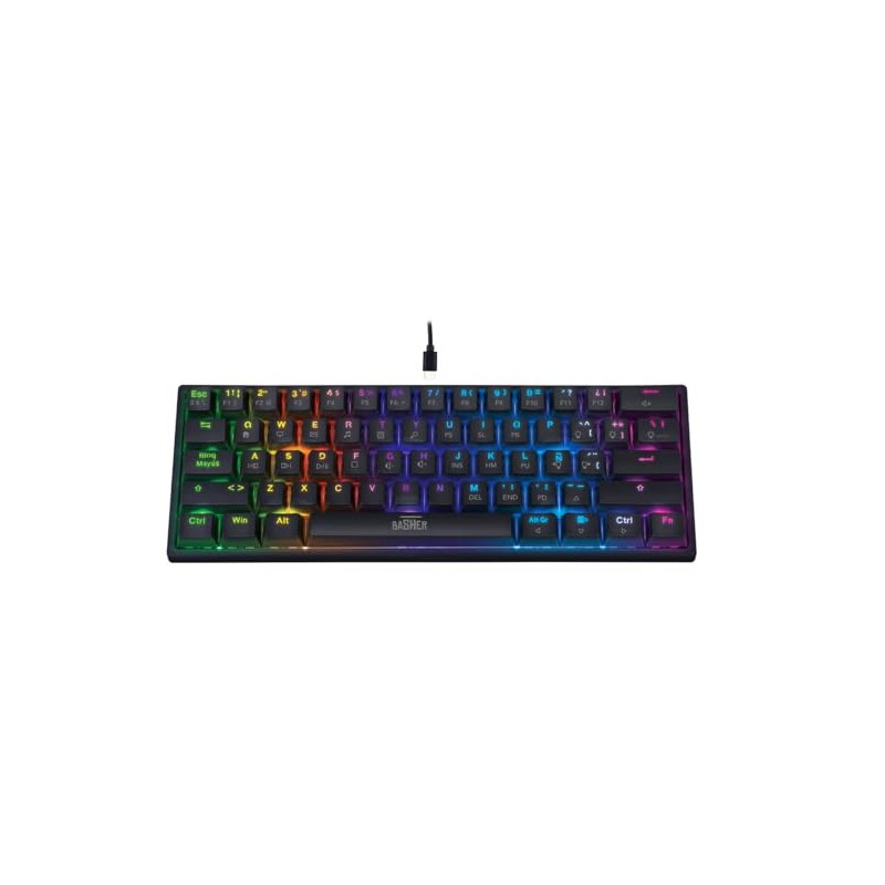 Teclado alámbrico led Rainbow Gamer para PCMac BASH-1002