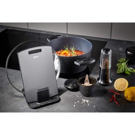 GEFU Caddy Multi Kitchen Holder Black/Silver 14.5 x 16.5 x 11.5 cm