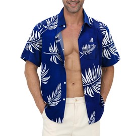 Hawaiian Shirt for Men - Men's Hawaiian Button Down Shirts Floral Shirts Printed Casual Short Sleeves