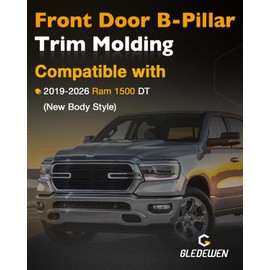 B-Pillar Trim Molding, Compatible with 2019-2026 Ram 1500 DT, Left Driver Side, Front Door Rear Applique, Windshield Exterior Moulding Kit, Front Door Window Panel, Replaces# 68292929AD, Matte Black