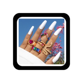 Zeshimb Punk Snake Knuckle Ring Set Stacking Crystal Snake Heart Rings Multiple Stackable Diamond Serpent Joint Finger Rings Gold Snake Index Midi Rings Jewelry for Women Girls, Alloy,Gemstone,Gold