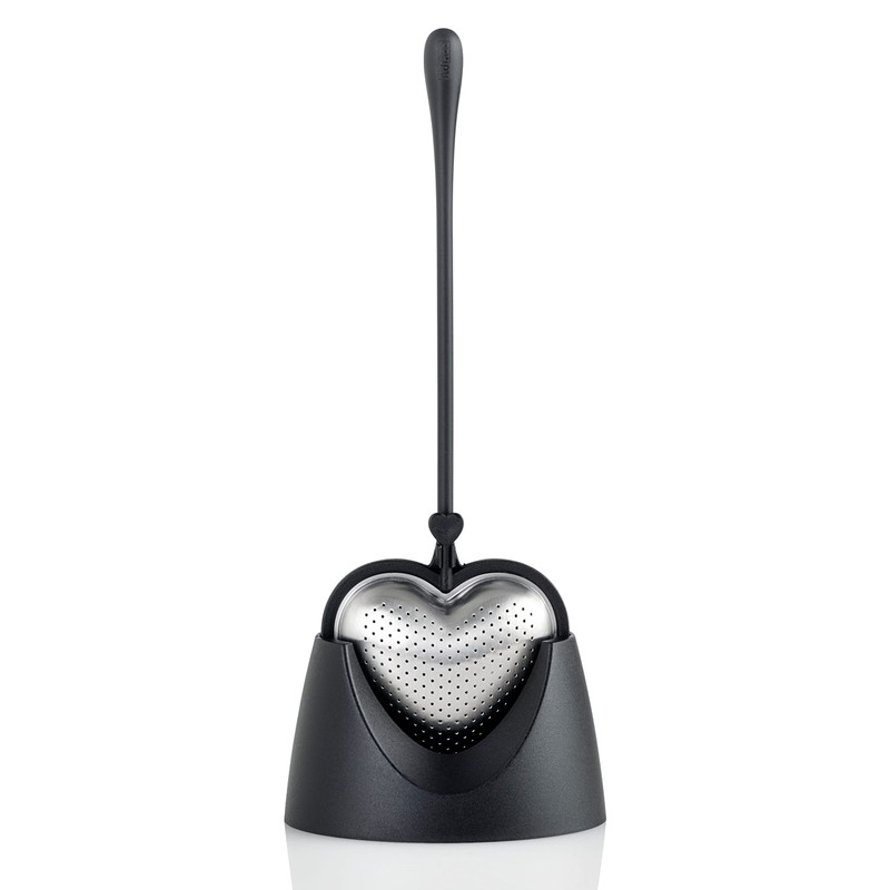 AdHoc Big Heart Tea Filter Black Plastic / Stainless Steel