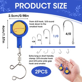 2 Pcs Fishing Knot Tying Tool, Strong Fishing Hook Tying Tool Cover Fishing Accessories Fishing Gear Equipment Nail Tying Line Hook for Beginner Anglers Fish Lure Hook Covers Protectors