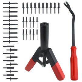 TOVOT 42PCS Poly Rivet Gun Set with Removal Tool 4 Types of Plastic Rivets Assortment Kit Quick Installation, for Auto Repair