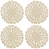 PHANTOMON Crochet Doilies Handmade Round Cotton Lace Table Placemats Knitted