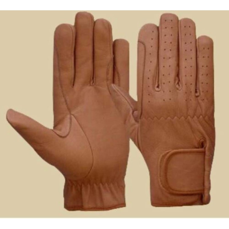 LADIES Horse Riding Gloves Ladies All Leather TAN BROWN &