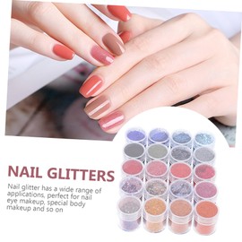 VILLFUL 20pcs DIY Manicure Sequins Kit Nail Glitter Art Supplies Shimmer Powder Glitter Sequins for Nails Multi-use Enhancements