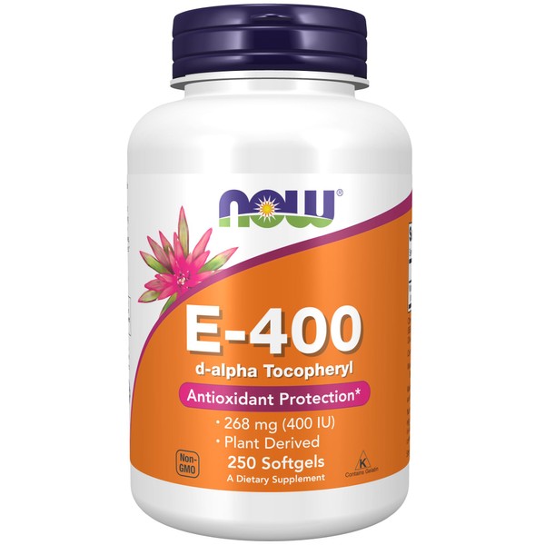 NOW Supplements, Vitamin E-400 IU, D-Alpha Tocopheryl, Antioxidant Protection*, 250 Softgels