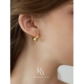 Rosewoodandco Non Tarnish 18k Gold Plated Starburst Light Weight Hoop Earrings -E020