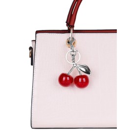 OVRUNS Cherry Bag Charm Women Cute Cherries Keychain Sparkling Purse Charms Pendant for Handbag Wallet Car Phone