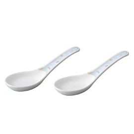 Narumi 52468-23402 Astragalus Set, 5.1 inches (13 cm), Blue, Floral Pattern, Cute, Stylish, Pair of Astragalus Spoons, Spoons, Ceramic, Gift Box Included