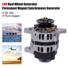 KONKENIE DC 24V Dual Wheel Generator 2000W 4000RPM Permanent Magnet Generator with Pure Copper Coil & Brushless Motor Low Noise Portable for Charging & Lighting Agriculture Vehicle