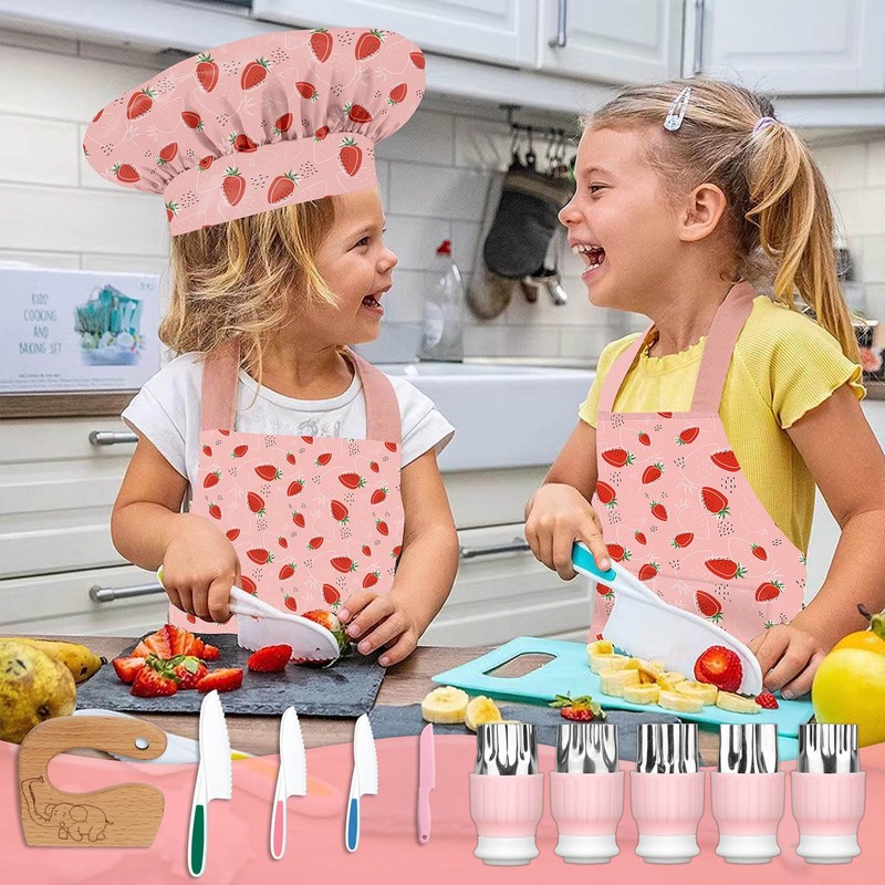 33 Pieces Kids Cooking Sets Real, Kids Chef Role Play