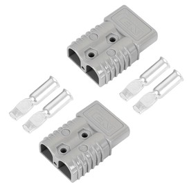 Uddick 350 Amp Battery Power Connector, 600V Quick Disconnect Connector for Forklift, Recovery Winch Towing (Grey 2PCS 2/0AWG)