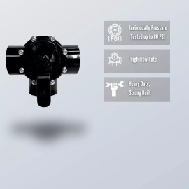Discount Pool Mart 4717 2 Inch 3 Way Valve Diverter Valve CPVC Positive Seal for Pools and Spas
