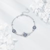 S925 Sterling Silver Evil Eye Ankle Bracelet for Women Protection