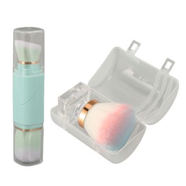 Crystal Base Powder Brush Portable Delicate Soft Bristles 360°Rotation Retractable Makeup Brush for Beginner