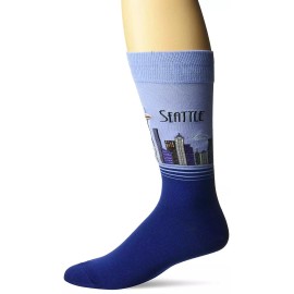 Hotsox Mens Seattle Socks, Coastal Blue, 1 Pair, Mens Shoe 6-12.5