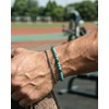 Sunongxin Hematite Bracelet, Stainless Steel Box Chain & Turquoise Beaded