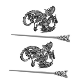 Beavorty 2pcs Chinese Style Hair Pins Metal Hair Forks for Buns Dragon Design for Women