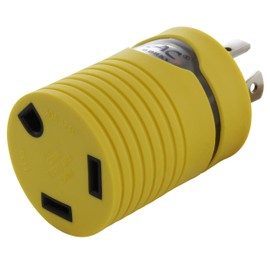 AC WORKS Generator to 30Amp RV Adapter (L14-20 20A 4-Prong Locking Compact) Yellow