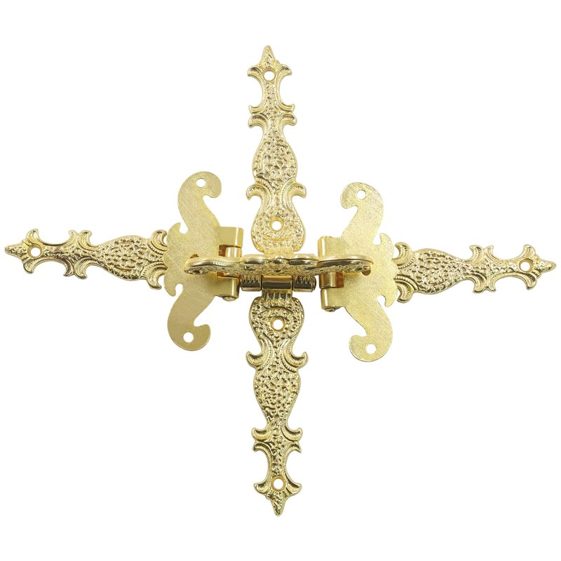 Unlorspy 4Pcs Antique Gold Medieval Door Hinges, 4.45" x 2.72"