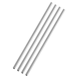 M METERXITY 4-Pack 250mm 304 Stainless Steel Tube, 6mm OD 1mm Wall Thickness Seamless Stainless Steel Tubing for Construction/Machining/DIY Crafting, Metal Straight Pipe [0.24x0.04x10IN]
