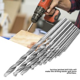 CYTGOUPER 10PCS Diamond Tipped Drill Bit,Diamond Drill Bits for Glass Tile Stone for Glass Stone Tile Steel DIY Art Construction Polished Chrome Finish