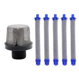 1pcs 288716 3/4-Inch Inlet Strainer Thread &5pcs 288749 Airless Spray Gun Filter Combination fits Airless Paint Sprayers Gun