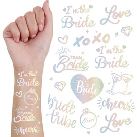 Bachelorette Temporary Tattoos - 80+ Glitter Styles Bach Party Decoration, Bridesmaid Favor, Bride to Be Gift, Bridal Shower Supplies