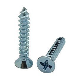 BCP Fasteners 300 Qty #6 x 1" Flat Head Zinc Coated Phillips Head Wood Screws (BCP34)