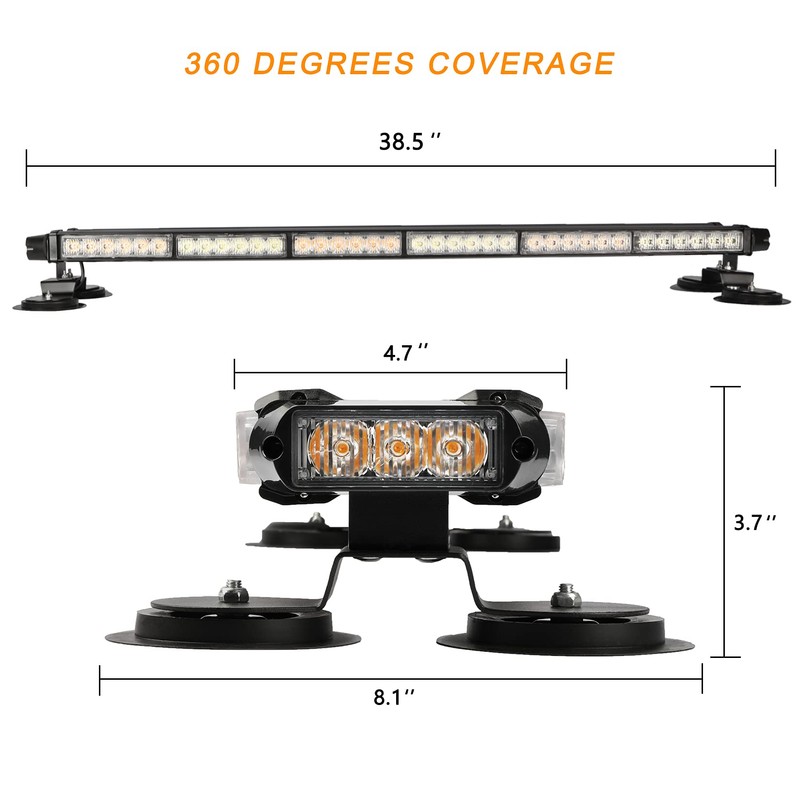 ASPL 38.5" 78 LED Strobe Light Bar Double Side Flashing