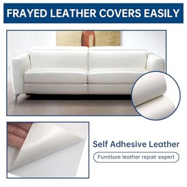 Lifeshoon Leather Repair Patch, Self Adhesive Leather Repair, Large Vinyl Patch Tape for Couches, Furniture, Car Seats, Cabinets, Wall, Handbags Ôºà3.5X79 Inch, WhiteÔºâ