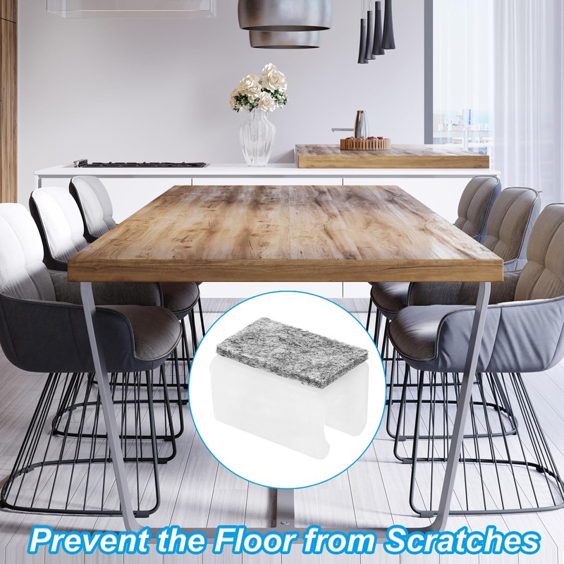 PATIKIL フェルトパッド付きの長方形の椅子脚カバー24個 12mmのスムーズなスライド 傷やノイズなし 家具の足のハードウッド保護具 床のスライド用のチュービングキャップ 事務所用 ホワイトグレー