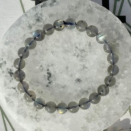 Unbranded 8 mm Labradorite Stone Beaded Bracelet Natural Gemstone Crystal Stretch Bracelet