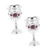 NOLITOY 2pcs Alloy Goblet with Flower Pattern Elegant Wine Cups