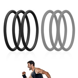 Lyreh 6pcs Patellar Tendon Support Straps, Silicone Patella Band Stabilizer Elastic Patella Knee Brace for Men Women Running Basketball Sports Soccer Hiking Jumpers Volleyball (Black, Gray)