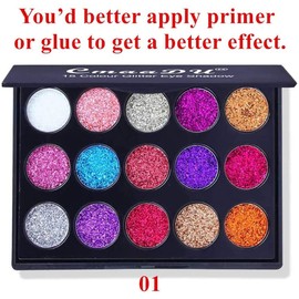 Mysense 30 Colors Glitter Eyeshadow Palette,Party Diamond Pressed Pighmented Mineral Ultra Makeup Shimmer Sequined Palette,Long Lasting Waterproof Eye Shadow Power (2 pcs)