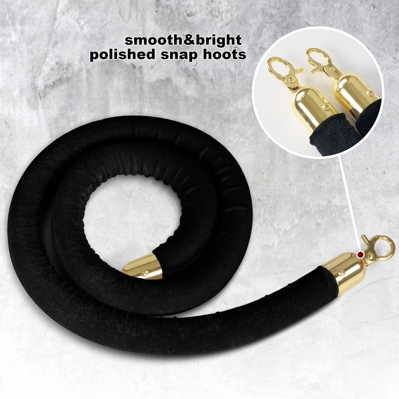 2 Pack Stanchions Post with Velvet Rope, Crowd Control Stanchions,
